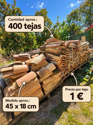400 Tejas Árabes Barro 45x18cm