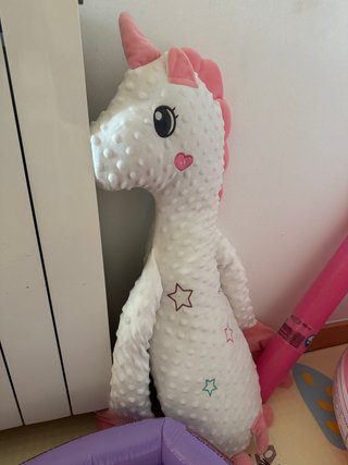 Peluche Unicornio Blanco Rosa