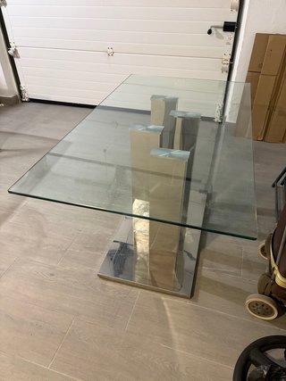 Mesa Comedor Cristal y Metal