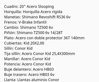 Bicicleta Infantil Conor Galaxy Roja. 20"