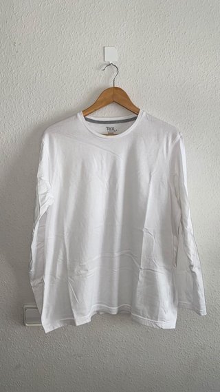 Camiseta manga larga básica blanca Tex