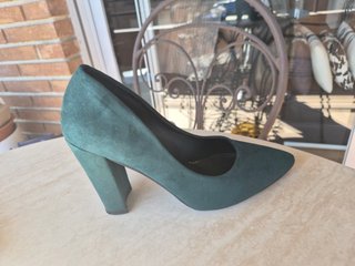 Zapatos de salón verde oscuro talla 37