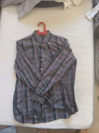 Camisa de cuadros azul y verde