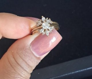 Anillo Doble Oro 14k con Circonitas🇨🇺
