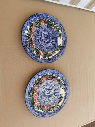 Set de 2 Platos Decorativos de Cerámica