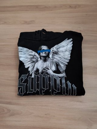 Sudadera Negra Supply con Estampado