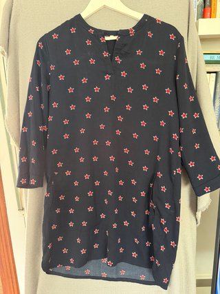 Vestido Azul Marino con Estampado de Estrellas