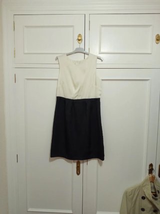 Vestido mujer blanco y negro arreglado