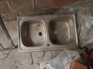 Fregadero de acero inoxidable de dos senos