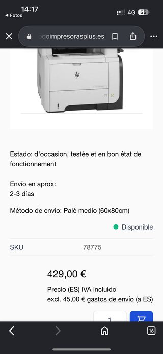 Impresora Multifunción HP LaserJet 500 M525f