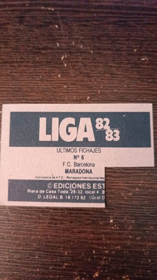 Cromo Maradona Ediciones Este 82/83