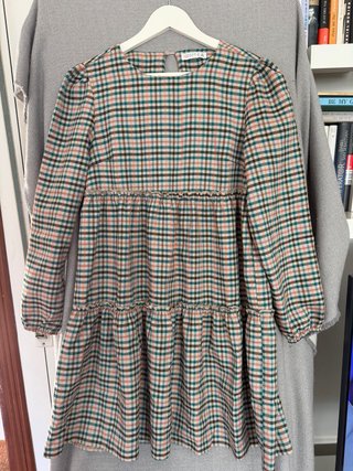 Vestido Cuadros Multicolor Zara Talla M/L
