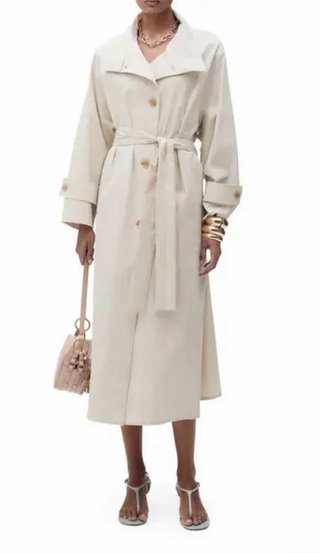 Trench Mango Algodón Oversize XS
