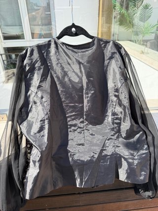 Chaleco Terciopelo Vintage Transparente Manga Larg