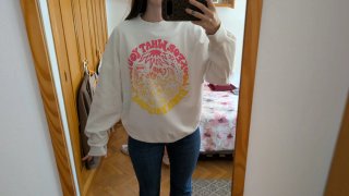 Sudadera Blanca Oversize Bershka