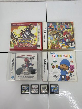 Lote 4 Giochi Nintendo 3DS e DS + scatola Pokémon