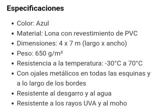 Lona Azul 28m2 (1 año de uso)