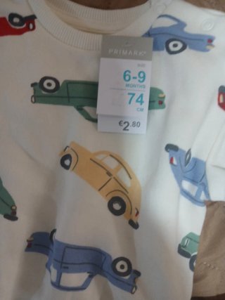 Felpa neonato Primark con macchinine