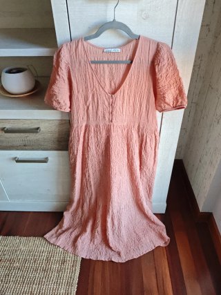 Vestido largo Pull&Bear rosa