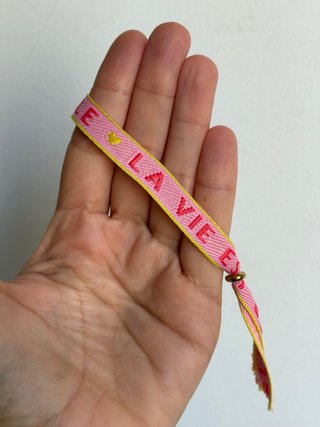 Pulsera La vie est belle ajustable acero inox