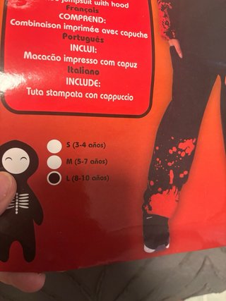 Disfraz Halloween Esqueleto Sangriento Talla 8-10