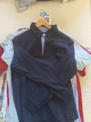 Polo manga larga Tommy Hilfiger azul
