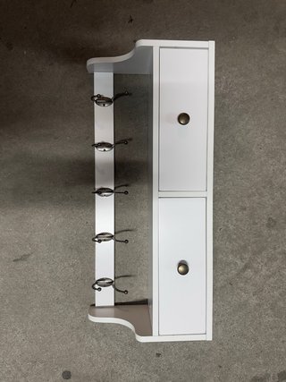 Perchero de Pared Blanco con Cajones