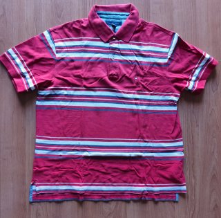 Polo Tommy Hilfiger Talla L rayas rojo y azul
