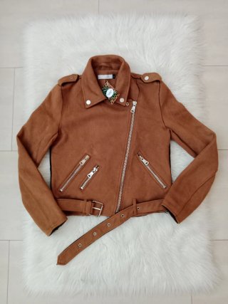 Chaqueta Estilo Biker Marrón Talla S