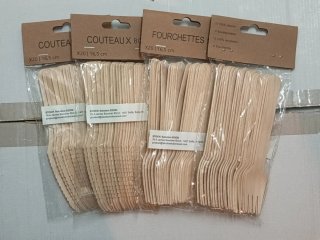 80 Tenedores y Cuchillos de Madera