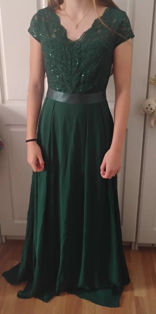 Vestido largo de fiesta verde