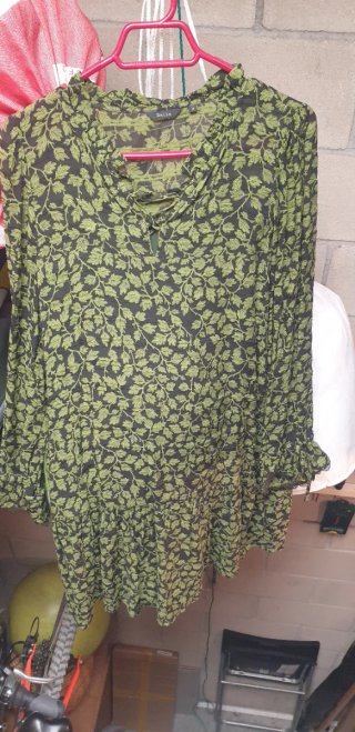 Vestido Salsa Talla M Estampado Hojas