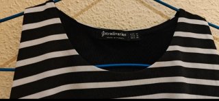 Body Rayas Blanco y Negro Stradivarius Talla S-M