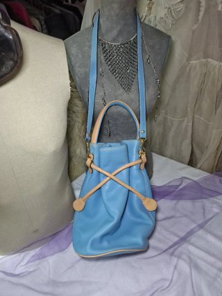 Bolso Piel Azul Años 90