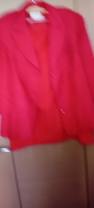 Falda Rojay chaqueta no es juego pero es lo mas pa