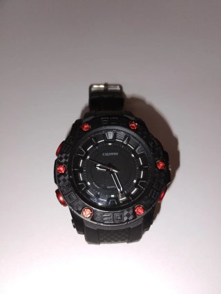 Reloj Calypso Deportivo Goma Negro/Rojo