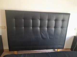 Cabecero Cama Negro Piel Sintética