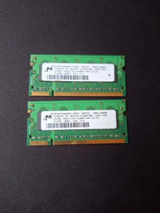 2 Módulos Memoria RAM Portátil DDR2 512MB