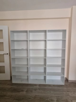 3 Scaffali Bianchi in Legno per Libreria