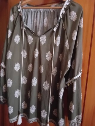 Túnica Estampada Verde Oliva