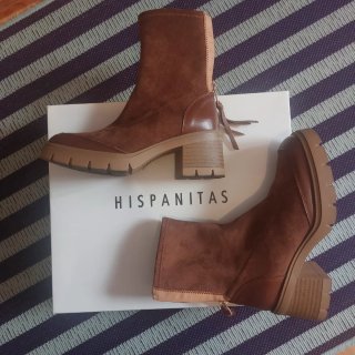 Botines Hispanitas de cuero marrón