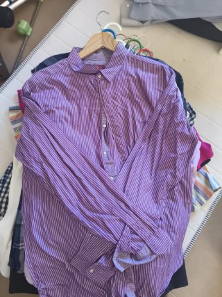 Camisa Rayas Morado y Blanco