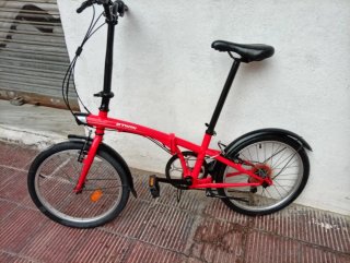 Bicicleta Plegable Btwin Tilt 120 Roja