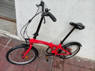 Bicicleta Plegable Btwin Tilt 120 Roja