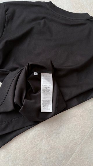 Camiseta Gucci Negra Logo Cosido Talla M