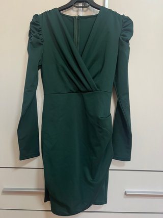 Vestido Manga Larga Verde