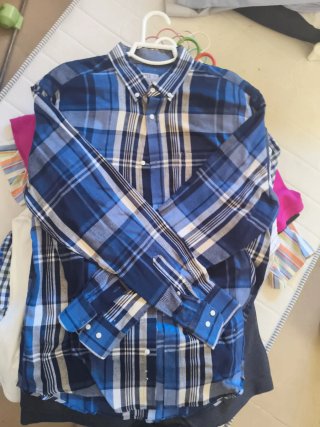 Camisa de cuadros azul y multicolor