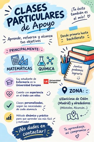 Clases de apoyo desde primaria hasta bachillerato