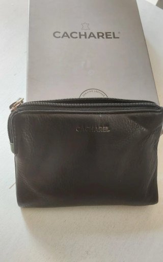 Monedero Piel Cacharel CHR Negro y Verde Menta