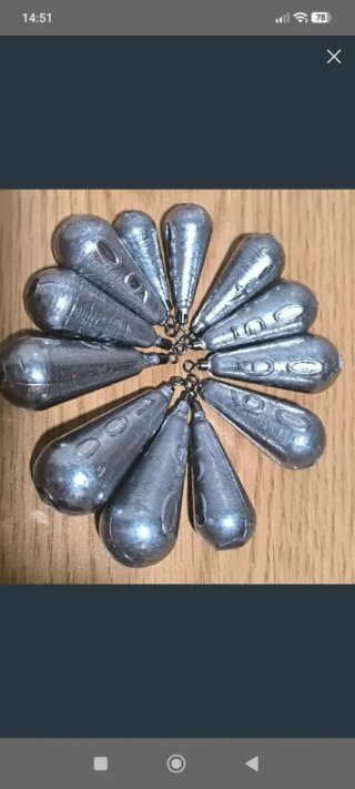 Plomos de pesca lágrima pera